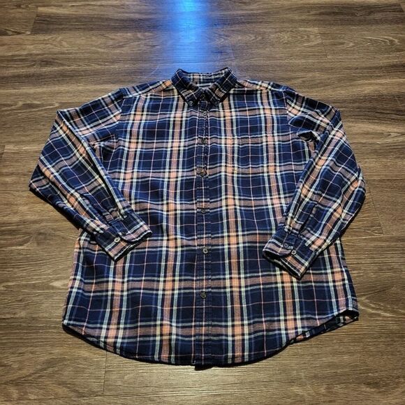 The Foundry Supply Co Flannel Button Up Shirt Mens Size Large Tall LT - Picture 1 of 8